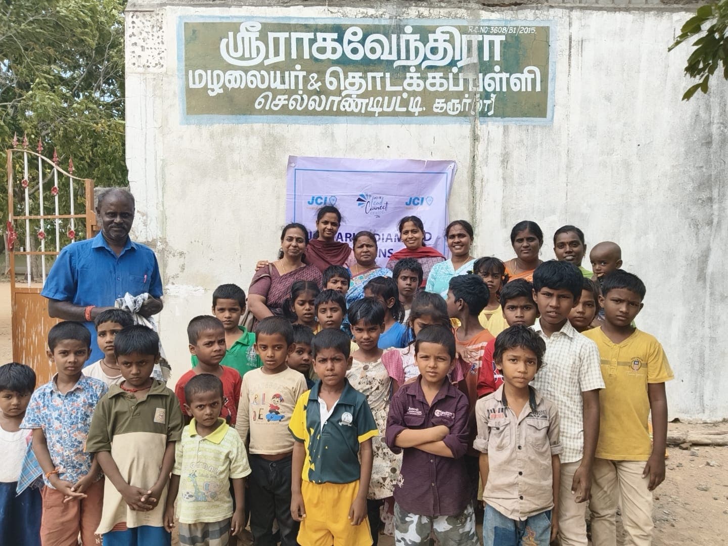 Volunteers serving food to the community